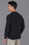Mens Cotton Fisherman Rib Knit Jumper Black-Jumper-Paul James Knitwear-XS-Urbanheer