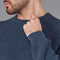 Mens Cotton Fisherman Rib Knit Jumper Blue Melange-Jumper-Paul James Knitwear-XS-Urbanheer