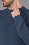 Mens Cotton Fisherman Rib Knit Jumper Blue Melange-Jumper-Paul James Knitwear-XS-Urbanheer