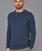 Mens Cotton Fisherman Rib Knit Jumper Blue Melange-Jumper-Paul James Knitwear-XS-Urbanheer