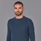 Mens Cotton Fisherman Rib Knit Jumper Blue Melange-Jumper-Paul James Knitwear-XS-Urbanheer