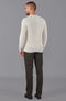 Mens Cotton Fisherman Rib Knit Jumper Ecru-Jumper-Paul James Knitwear-XS-Urbanheer