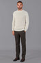Mens Cotton Fisherman Rib Knit Jumper Ecru-Jumper-Paul James Knitwear-XS-Urbanheer