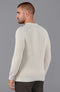 Mens Cotton Fisherman Rib Knit Jumper Ecru-Jumper-Paul James Knitwear-XS-Urbanheer