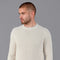 Mens Cotton Fisherman Rib Knit Jumper Ecru-Jumper-Paul James Knitwear-XS-Urbanheer