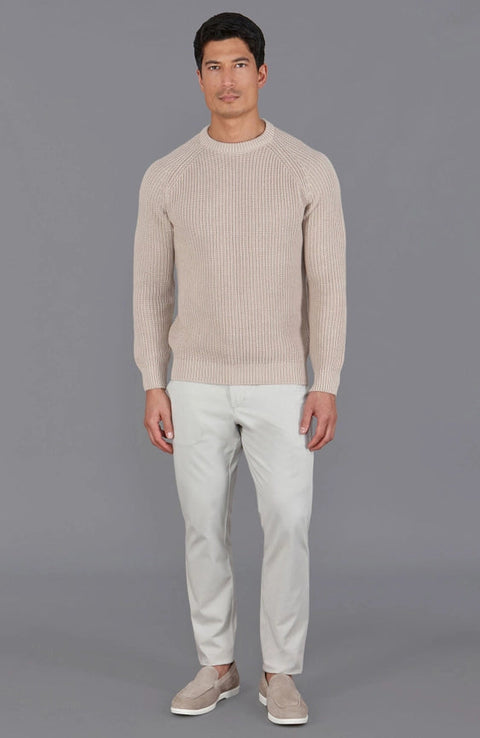Mens Cotton Fisherman Rib Knit Jumper Linen-Jumper-Paul James Knitwear-S-Urbanheer