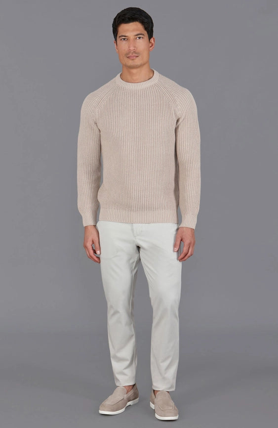 Mens Cotton Fisherman Rib Knit Jumper Linen-Jumper-Paul James Knitwear-S-Urbanheer