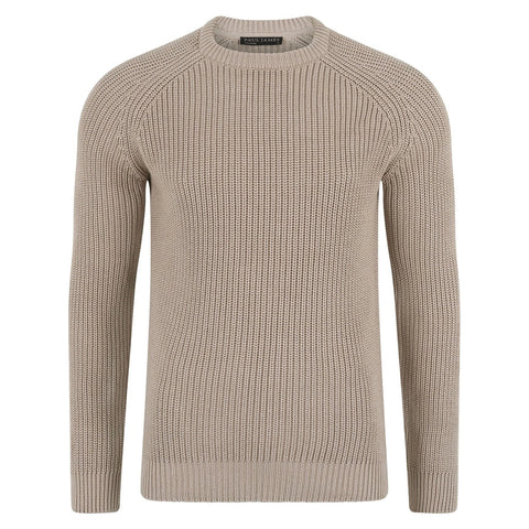 Mens Cotton Fisherman Rib Knit Jumper Linen-Jumper-Paul James Knitwear-S-Urbanheer