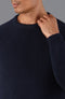 Mens Cotton Fisherman Rib Knit Jumper Navy-Jumper-Paul James Knitwear-XS-Urbanheer