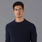 Mens Cotton Fisherman Rib Knit Jumper Navy-Jumper-Paul James Knitwear-XS-Urbanheer