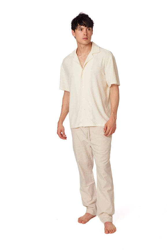 Men's Crochet Textured Short Sleeve Summer Shirt (4011)-Shirt-Hawk's Bay-S-Urbanheer