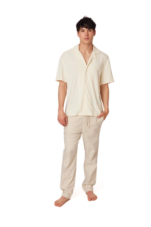 Men's Crochet Textured Short Sleeve Summer Shirt (4011)-Shirt-Hawk's Bay-S-Urbanheer