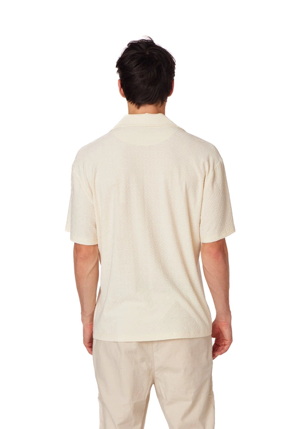 Men's Crochet Textured Short Sleeve Summer Shirt (4011)-Shirt-Hawk's Bay-S-Urbanheer