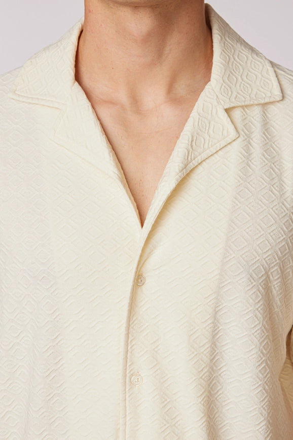 Men's Crochet Textured Short Sleeve Summer Shirt (4011)-Shirt-Hawk's Bay-S-Urbanheer