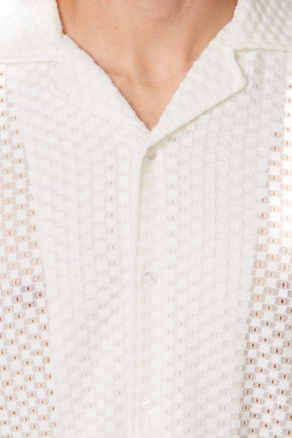 Men's Crochet Textured Short Sleeve Summer Shirt (4018)-Shirt-Hawk's Bay-S-Urbanheer