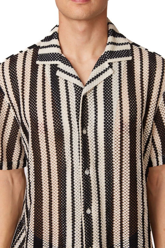 Men's Crochet Textured Short Sleeve Summer Shirt (4026)-Shirt-Hawk's Bay-XS-Urbanheer