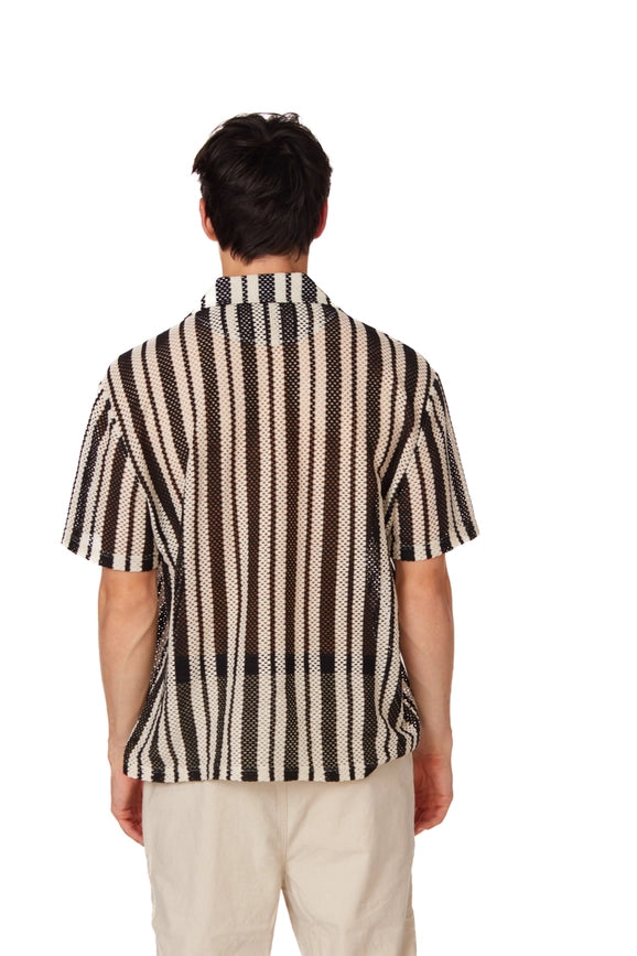 Men's Crochet Textured Short Sleeve Summer Shirt (4026)-Shirt-Hawk's Bay-XS-Urbanheer