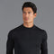 Mens Extra Fine Merino Narrow Mock Turtleneck Jumper Black-Jumper-Paul James Knitwear-S-Black-Urbanheer