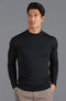 Mens Extra Fine Merino Narrow Mock Turtleneck Jumper Black-Jumper-Paul James Knitwear-S-Black-Urbanheer