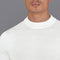 Mens Extra Fine Merino Narrow Mock Turtleneck Jumper White-Jumper-Paul James Knitwear-S-White-Urbanheer