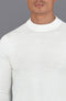 Mens Extra Fine Merino Narrow Mock Turtleneck Jumper White-Jumper-Paul James Knitwear-S-White-Urbanheer