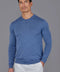 Mens Extra Fine Merino Wool Crew Neck Jumper Denim Blue-Jumper-Paul James Knitwear-S-Urbanheer
