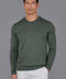 Mens Extra Fine Merino Wool Crew Neck Jumper Khaki-Jumper-Paul James Knitwear-S-Urbanheer