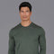 Mens Extra Fine Merino Wool Crew Neck Jumper Khaki-Jumper-Paul James Knitwear-S-Urbanheer