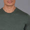 Mens Extra Fine Merino Wool Crew Neck Jumper Khaki-Jumper-Paul James Knitwear-S-Urbanheer