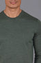 Mens Extra Fine Merino Wool Crew Neck Jumper Khaki-Jumper-Paul James Knitwear-S-Urbanheer