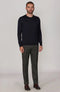 Mens Extra Fine Merino Wool Crew Neck Jumper Navy-Jumper-Paul James Knitwear-XS-Urbanheer