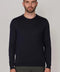 Mens Extra Fine Merino Wool Crew Neck Jumper Navy-Jumper-Paul James Knitwear-XS-Urbanheer