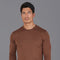 Mens Extra Fine Merino Wool Crew Neck Jumper Oak Brown-Jumper-Paul James Knitwear-S-Urbanheer