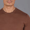 Mens Extra Fine Merino Wool Crew Neck Jumper Oak Brown-Jumper-Paul James Knitwear-S-Urbanheer