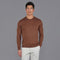 Mens Extra Fine Merino Wool Crew Neck Jumper Oak Brown-Jumper-Paul James Knitwear-S-Urbanheer
