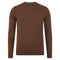 Mens Extra Fine Merino Wool Crew Neck Jumper Oak Brown-Jumper-Paul James Knitwear-S-Urbanheer