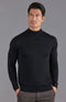 Mens Extra Fine Merino Wool Mock Turtleneck Jumper Black-Jumper-Paul James Knitwear-S-Urbanheer