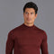 Mens Extra Fine Merino Wool Mock Turtleneck Jumper Burgundy-Jumper-Paul James Knitwear-L-Urbanheer