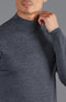 Mens Extra Fine Merino Wool Mock Turtleneck Jumper Charcoal-Jumper-Paul James Knitwear-S-Urbanheer