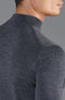 Mens Extra Fine Merino Wool Mock Turtleneck Jumper Charcoal-Jumper-Paul James Knitwear-S-Urbanheer