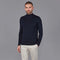 Mens Extra Fine Merino Wool Mock Turtleneck Jumper Navy-Jumper-Paul James Knitwear-S-Urbanheer