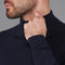 Mens Extra Fine Merino Wool Mock Turtleneck Jumper Navy-Jumper-Paul James Knitwear-S-Urbanheer