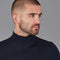 Mens Extra Fine Merino Wool Mock Turtleneck Jumper Navy-Jumper-Paul James Knitwear-S-Urbanheer