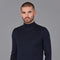 Mens Extra Fine Merino Wool Mock Turtleneck Jumper Navy-Jumper-Paul James Knitwear-S-Urbanheer