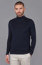 Mens Extra Fine Merino Wool Mock Turtleneck Jumper Navy-Jumper-Paul James Knitwear-S-Urbanheer
