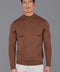 Mens Extra Fine Merino Wool Mock Turtleneck Jumper Oak Brown-Jumper-Paul James Knitwear-S-Urbanheer