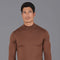 Mens Extra Fine Merino Wool Mock Turtleneck Jumper Oak Brown-Jumper-Paul James Knitwear-S-Urbanheer