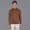 Mens Extra Fine Merino Wool Mock Turtleneck Jumper Oak Brown-Jumper-Paul James Knitwear-S-Urbanheer