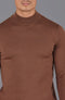 Mens Extra Fine Merino Wool Mock Turtleneck Jumper Oak Brown-Jumper-Paul James Knitwear-S-Urbanheer