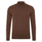 Mens Extra Fine Merino Wool Mock Turtleneck Jumper Oak Brown-Jumper-Paul James Knitwear-S-Urbanheer